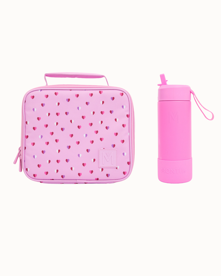 MontiiCo Medium Lunch Bag and Bottle Set - Sweetheart