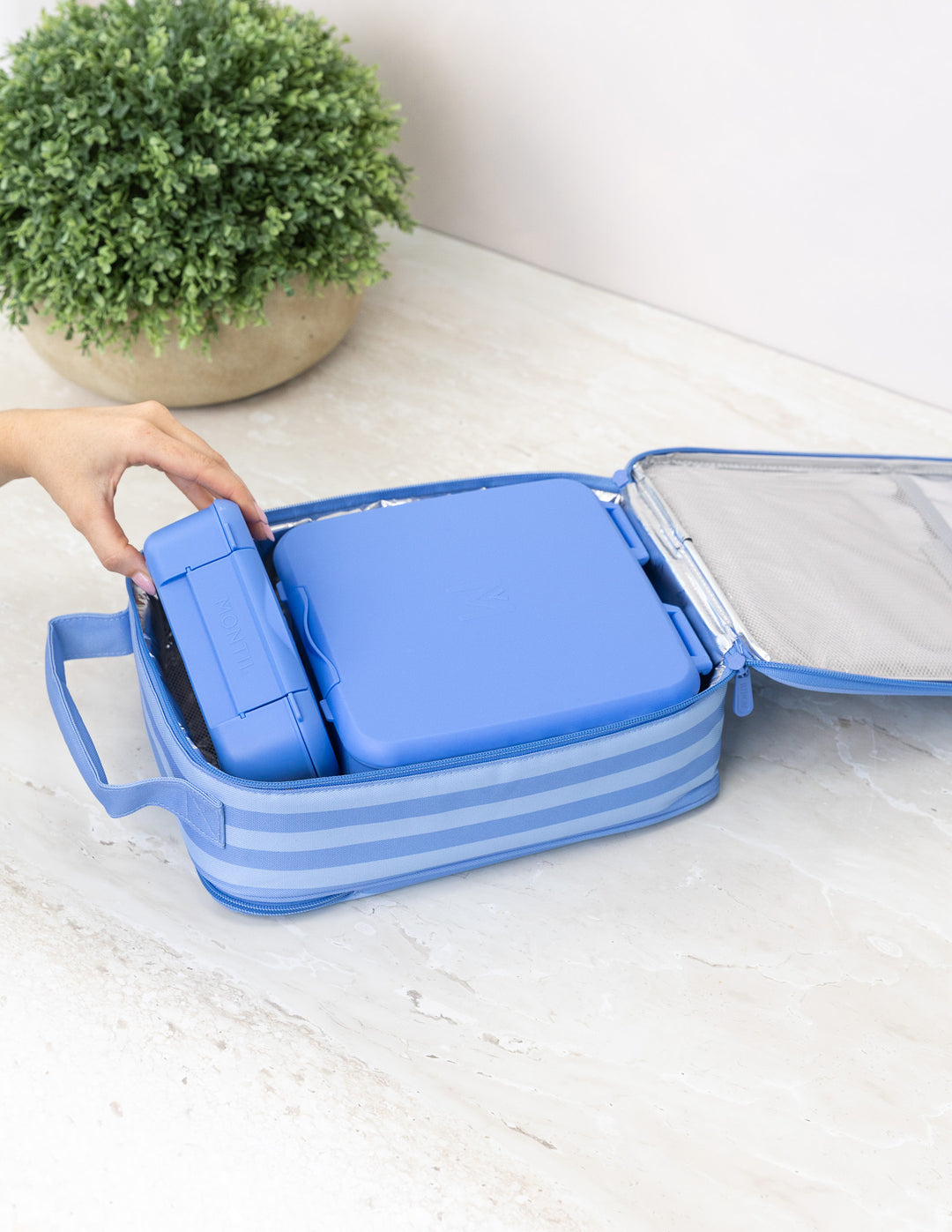 MontiiCo Large Insulated Lunch Bag - Splash Stripe