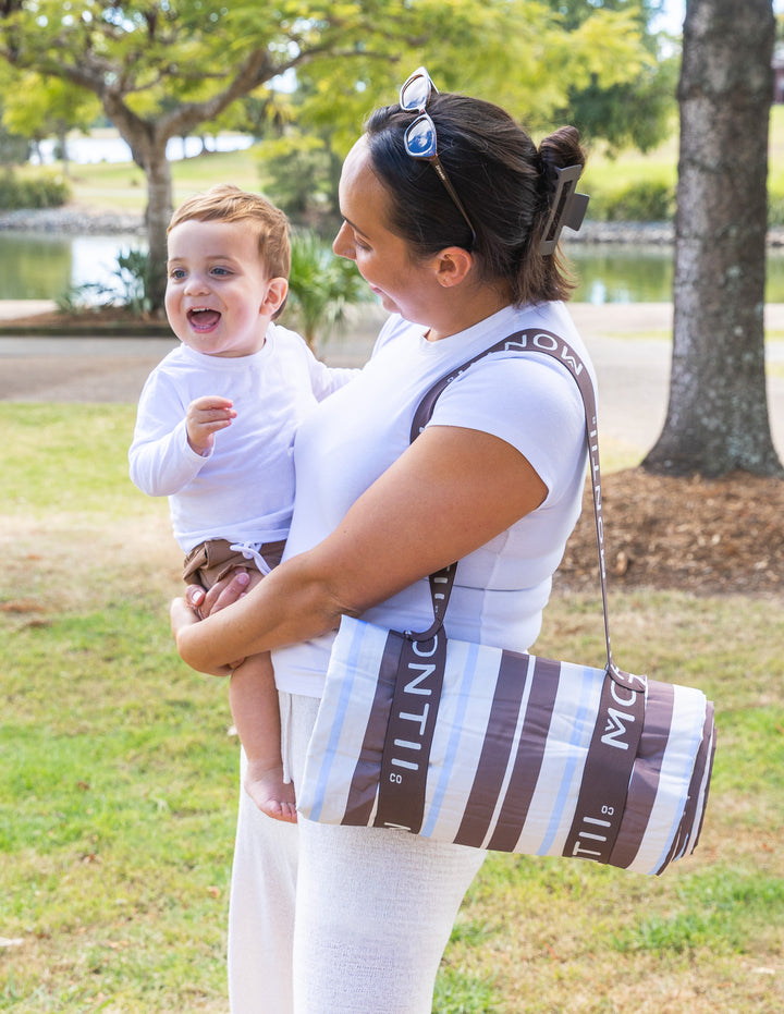 MontiiCo Sip & Sunshine Bundle - Latte Stripe