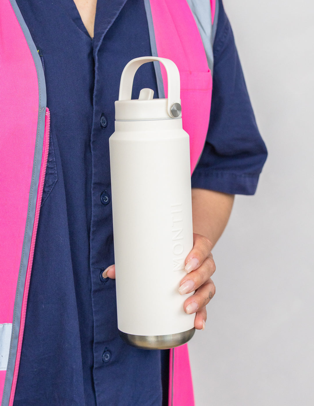 MontiiCo 700ml Quench Sipper Drink Bottle - Cream