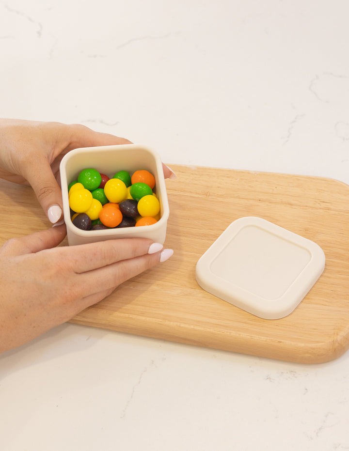 MontiiCo Silicone Snack Tub Set - Cream