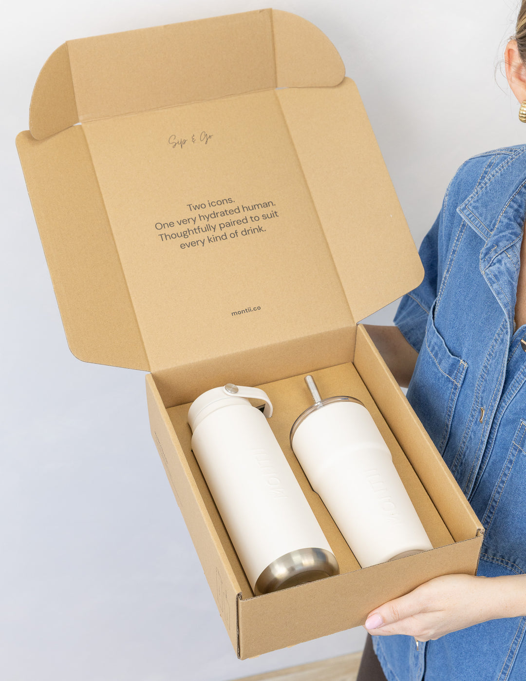 MontiiCo Sip & Go Set - Cream