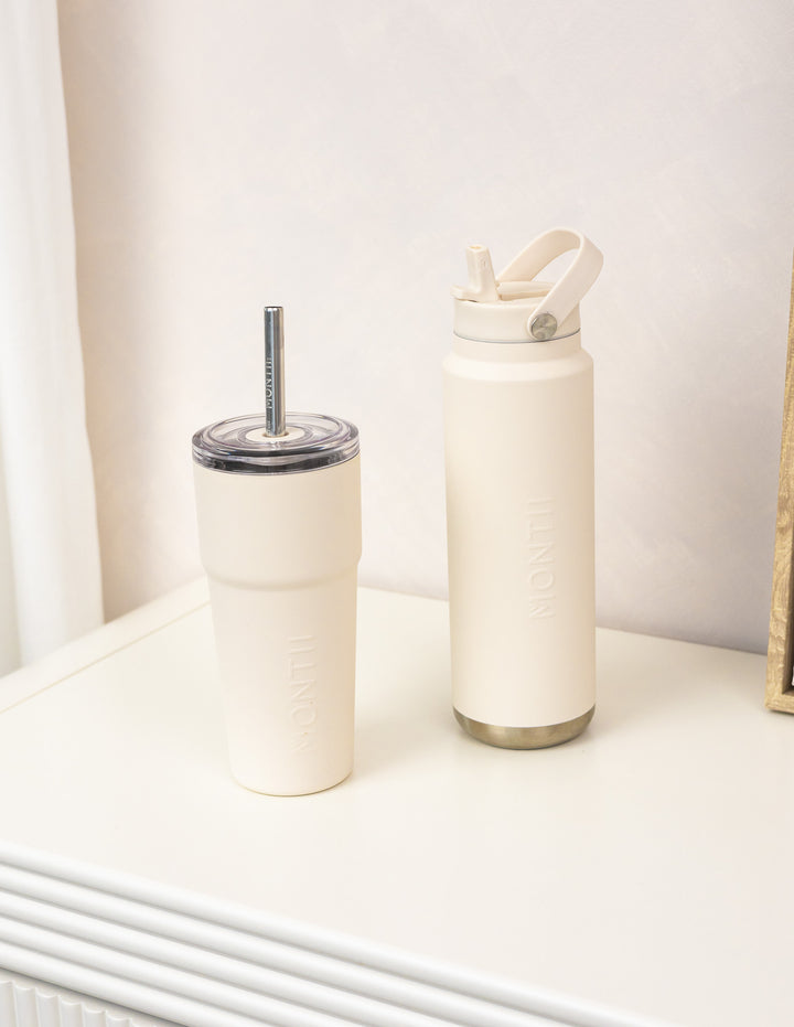 MontiiCo 700ml Quench Sipper Drink Bottle - Cream