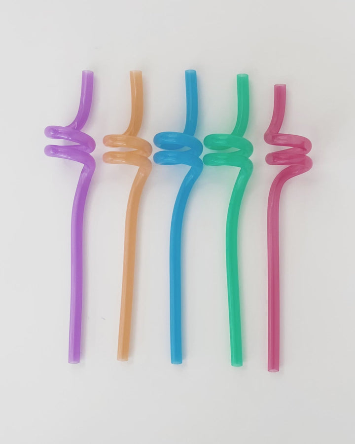 MontiiCo Silicone Twirly Straw - Blue