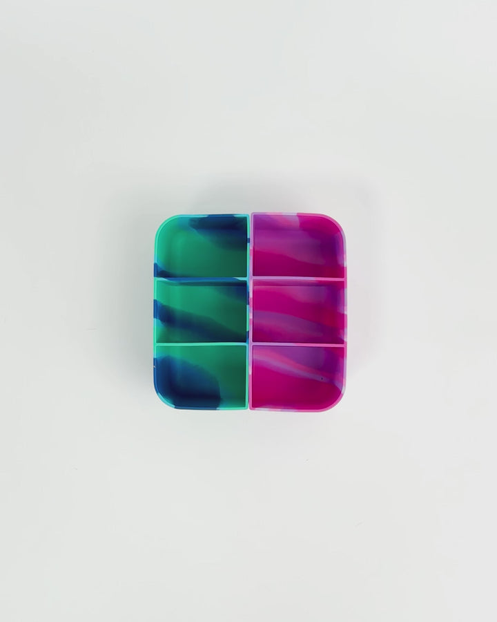 MontiiCo Bite Tray - Dusk Marble and Coastal Marble showing detailed look and comparison