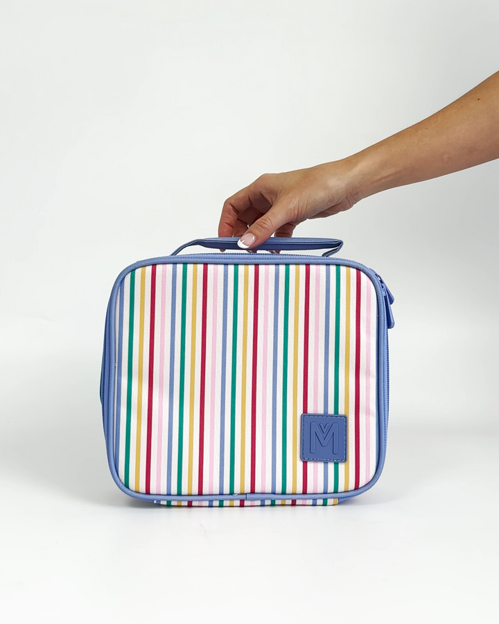 MontiiCo Medium Insulated Lunch Bag - Fruity Stripe