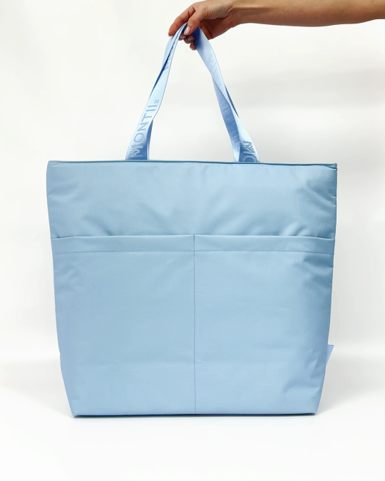 MontiiCo Insulated Tote Bag - Cornflower showing interior design and compartments