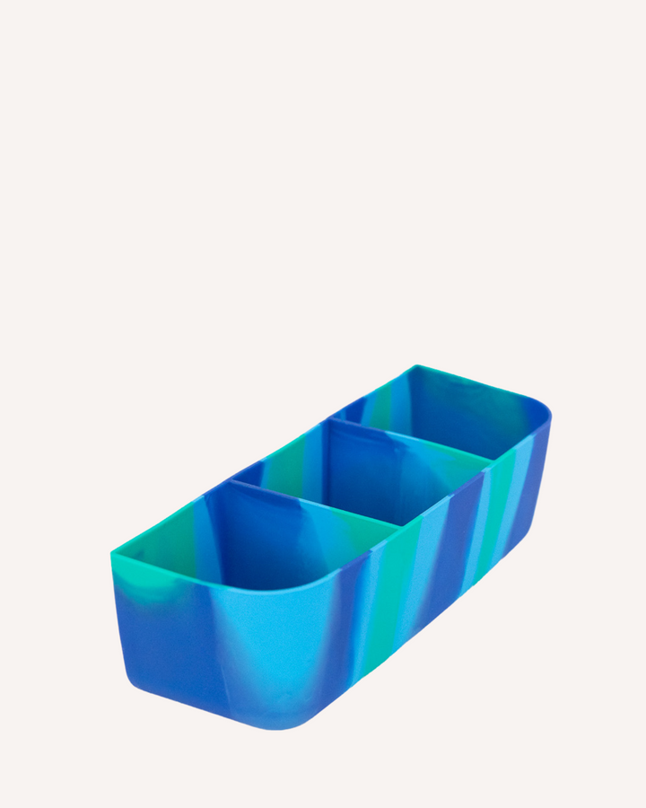 MontiiCo Feast Tray - Coastal Marble showing detailed look inside the lunch box