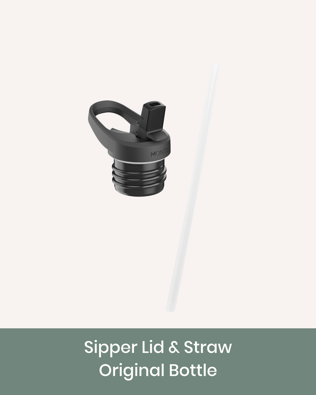 MontiiCo Drink Bottle Lid - Sipper & Straw 2.0 - Black