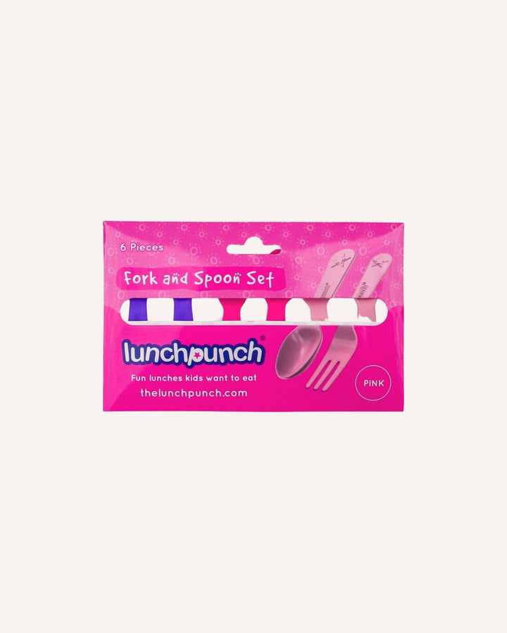 Lunch Punch Lunch Box Fork and Spoon Set - Pink